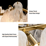 Moderner 6-fach gestufter Wolkenglas-Kronleuchter mit verstellbaren Kabeln