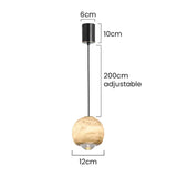Skandinavische Marmor Alabaster-Globus Pendelleuchte
