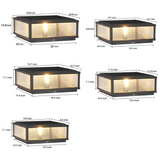 Quadratische gerippte Glaspfostenleuchte für Außenmontage