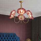 Moderner Lotusblatt-Glas-Wohnzimmer-Kronleuchter