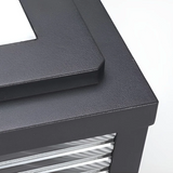 Quadratische gerippte Glaspfostenleuchte für Außenmontage