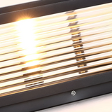 Quadratische gerippte Glaspfostenleuchte für Außenmontage