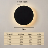 Minimalistische runde LED-Wandleuchte aus Metall für den Außenbereich