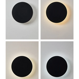 Minimalistische runde LED-Wandleuchte aus Metall für den Außenbereich
