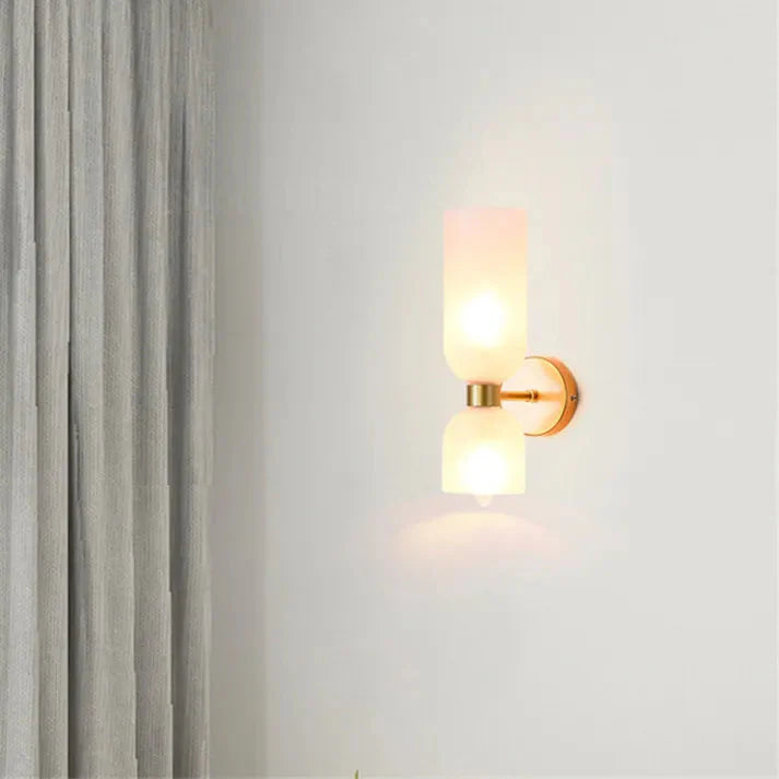Doppelkopf Glas Wandleuchte LED Sconce