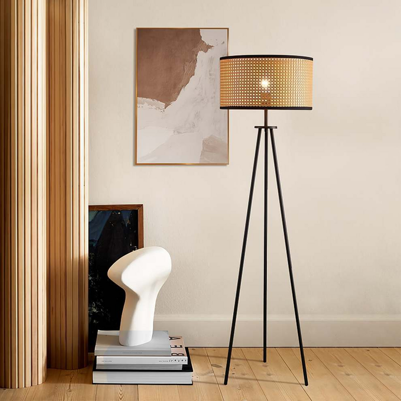 Rattan Stativ Stehleuchte