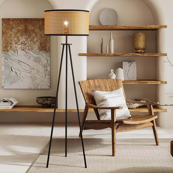Rattan Stativ Stehleuchte