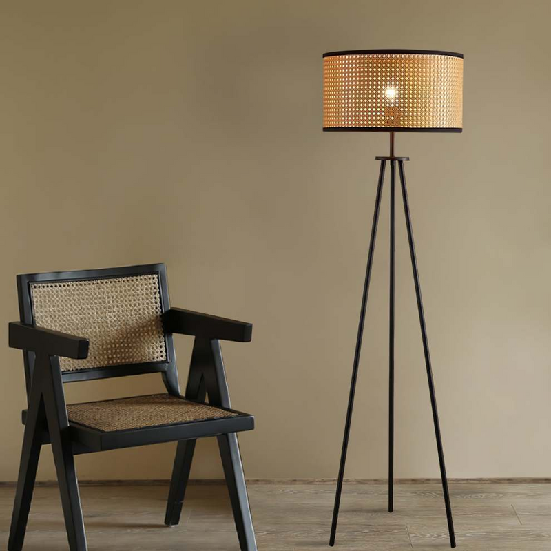 Rattan Stativ Stehleuchte
