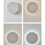Minimalistische runde LED-Wandleuchte aus Metall für den Außenbereich