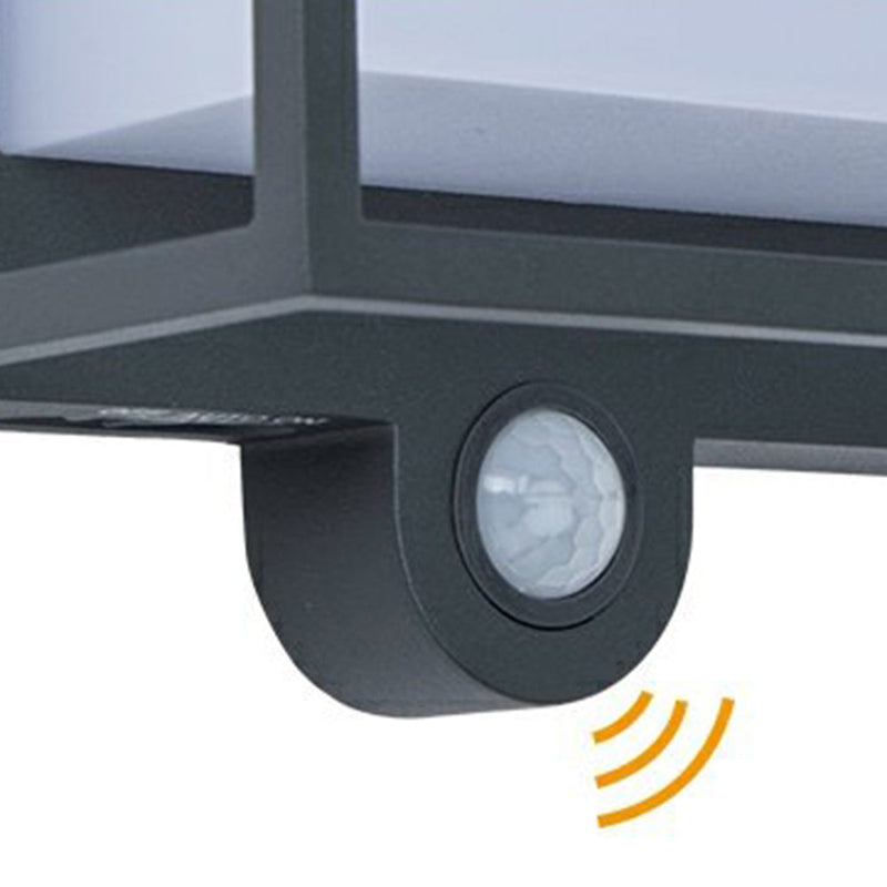 Moderne rechteckige Acryl Sensor Solarbetriebene IP65 Wasserdichte Außenwandleuchte