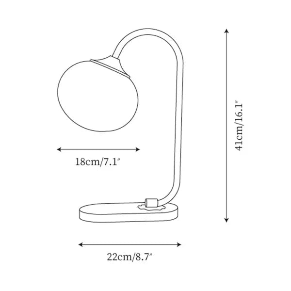 Marshmallow Metall Glas Tischlampe