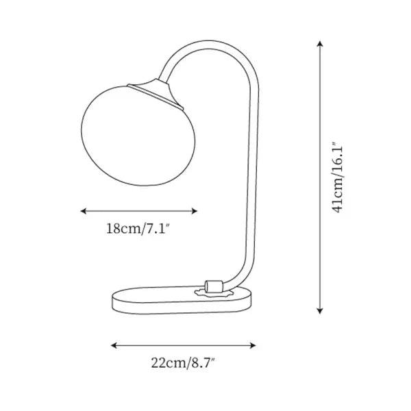 Marshmallow Metall Glas Tischlampe
