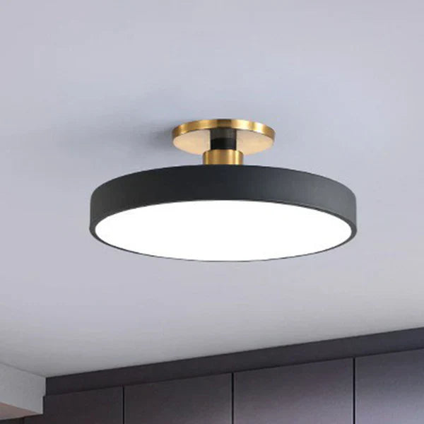 Runde Flush Mount Light Skandinavischer Stil Acryl Schlafzimmer LED Semi Coil Deckenleuchte