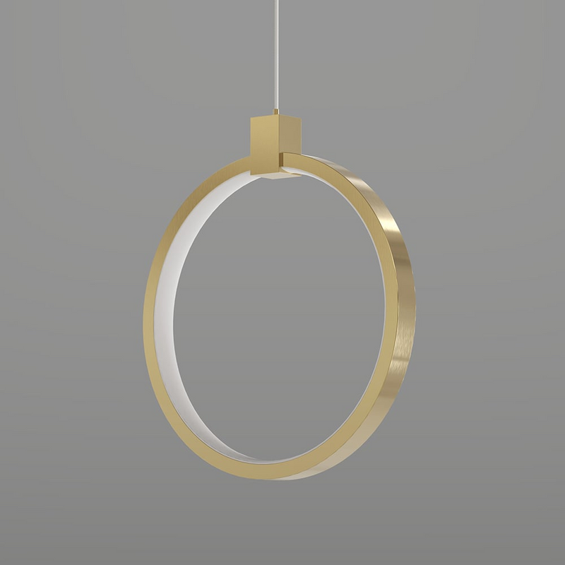 2-Lichtkreis Pendelleuchte Goldmessing Charmed Hängelampe