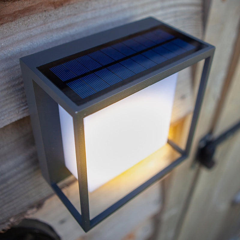 Moderne rechteckige Acryl Sensor Solarbetriebene IP65 Wasserdichte Außenwandleuchte