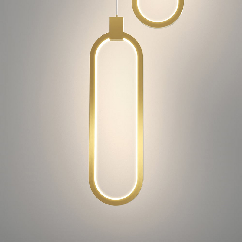 2-Lichtkreis Pendelleuchte Goldmessing Charmed Hängelampe