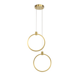 2-Lichtkreis Pendelleuchte Goldmessing Charmed Hängelampe