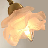 Vintage Kupfer Blume Petal Glas Wandleuchte