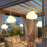 Minori Design LED Hängelampe Wolke Milch Weiß Metall/Acryl Garten