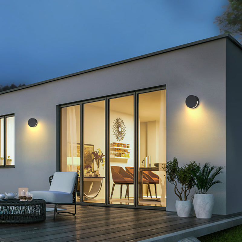 Moderne Runde Glas IP65 Wasserdichte Wandleuchte für draußen
