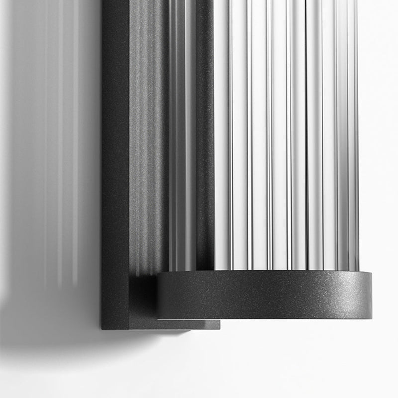 Moderne zylindrische Metall & Glas Outdoor Solar IP65 Wasserdichte Außenlampe