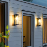 Moderne zylindrische Metall & Glas Outdoor Solar IP65 Wasserdichte Außenlampe