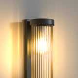 Moderne zylindrische Metall & Glas Outdoor Solar IP65 Wasserdichte Außenlampe