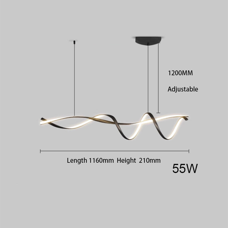 Kreative Schwarze Moderne Led-Kronleuchter