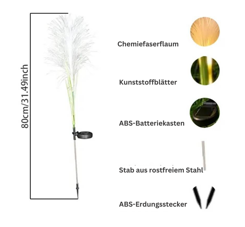 (4 pack) Fiber Reed Außenleuchte (Solar)