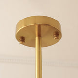 Bauhaus Pendelleuchte aus cremegelbem Glas with double insulated lights