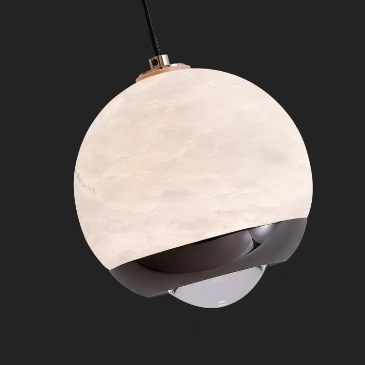 Nordischer Marmor Alabaster-Globus Pendelleuchte