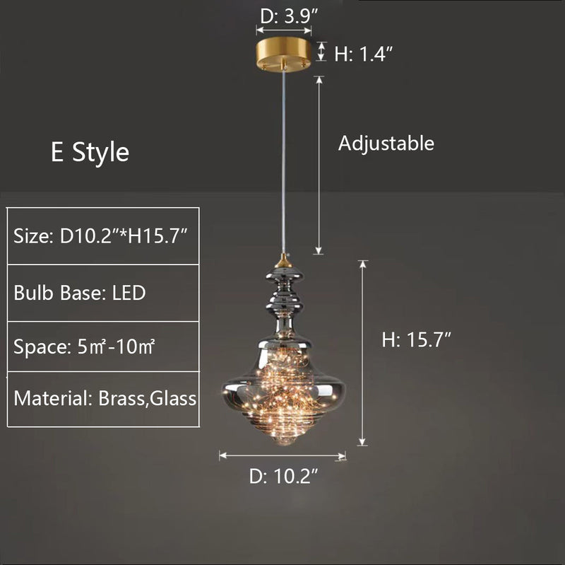 Moderne graue Glas-Sternenhimmel Pendelleuchte