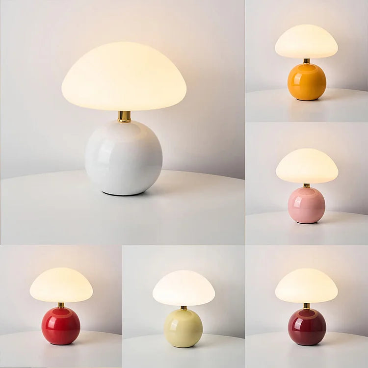 Französische Creme Pilz Lampe
