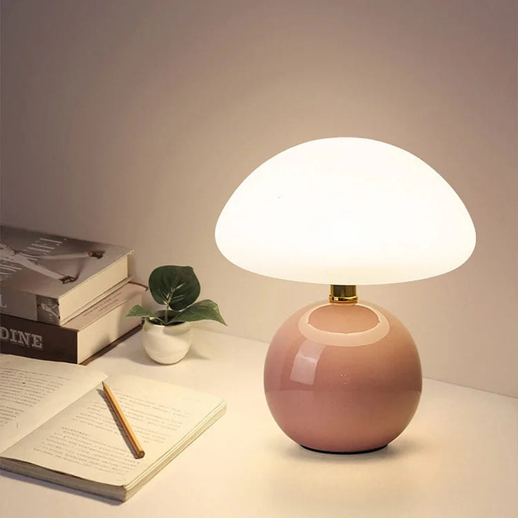 Französische Creme Pilz Lampe