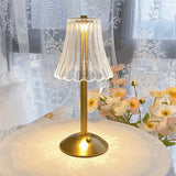 Goldene Kristall-Tischlampe