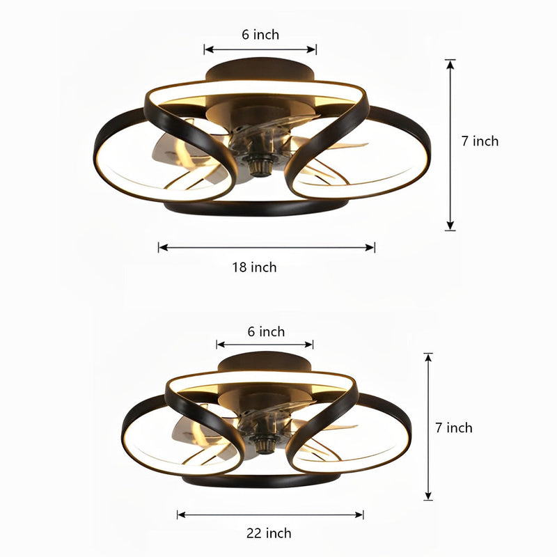 Flower LED Modern Flush Mount Ceiling Fan Lights mit Fernbedienung