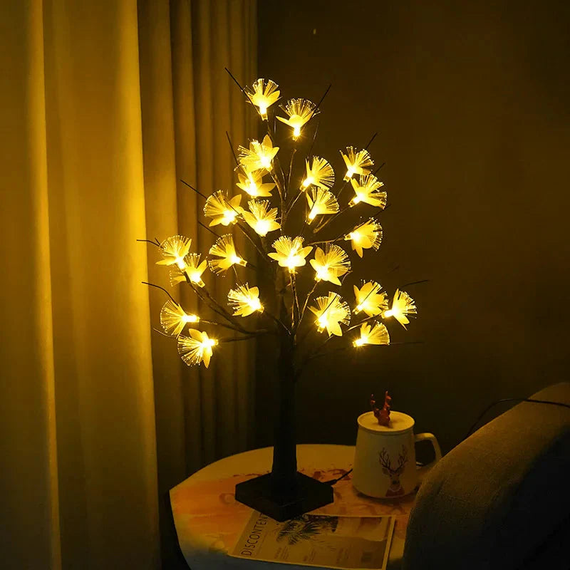 Weiße Birke faseroptische Blume Baum Licht