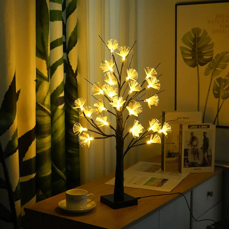 Weiße Birke faseroptische Blume Baum Licht