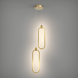 2-Lichtkreis Pendelleuchte Goldmessing Charmed Hängelampe