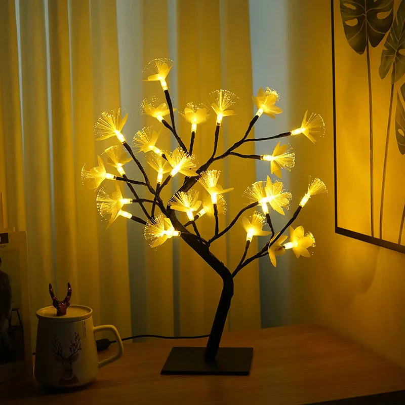 Weiße Birke faseroptische Blume Baum Licht