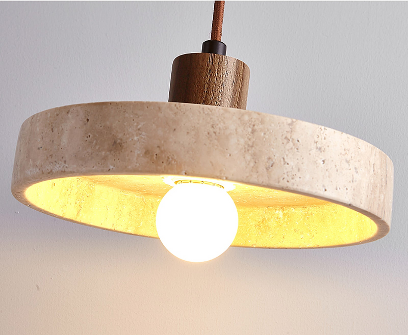 Vintage wabi sabi Stein Pendelleuchte