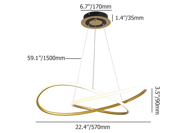 Minimalistische Gouden Cirkel Hanglamp LED Plafondlamp