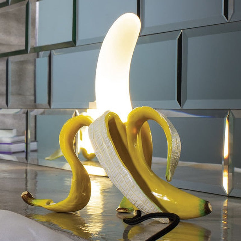 Banane Lichter Art Deco Tischlampen