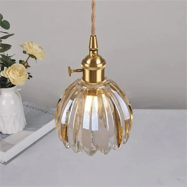 Japanische Retro-Glasblumen-Pendelleuchte