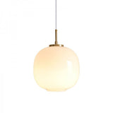 Moderne Skandinavische Opalglas-Pendelleuchte mit Radius