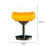 Vintage Bauahus Glas Gelb Tischlampe